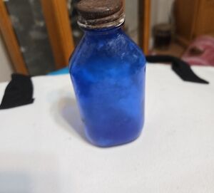 Vintage Cobalt Glass Medicine Bottle Made In USA